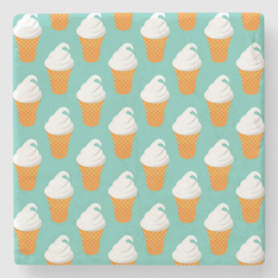 Vanilla Ice Cream Cone Pattern Stenen Onderzetter