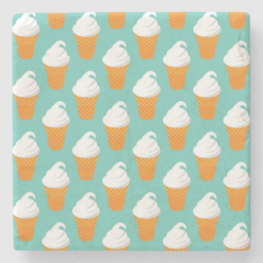 Vanilla Ice Cream Cone Pattern Stenen Onderzetter (Voorkant)