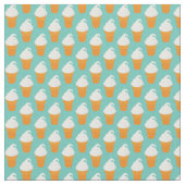 Vanilla Ice Cream Cone Pattern Stof (Close Up)