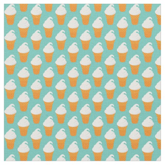 Vanilla Ice Cream Cone Pattern Stof (Close Up)