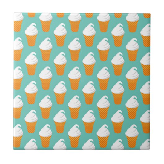 Vanilla Ice Cream Cone Pattern Tegeltje (Voorkant)