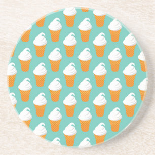 Vanilla Ice Cream Cone Pattern Zandsteen Onderzetter