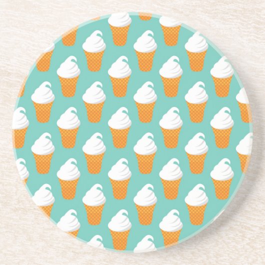 Vanilla Ice Cream Cone Pattern Zandsteen Onderzetter (Voorkant)