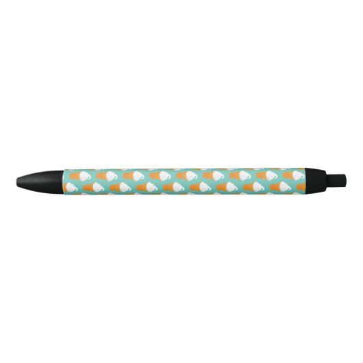 Vanilla Ice Cream Cone Pattern Zwarte Inkt Pen (Voorkant)