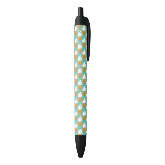 Vanilla Ice Cream Cone Pattern Zwarte Inkt Pen (Achterkant (Verticaal))