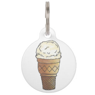 Vanilla Ice Cream Cone Scoop Dessert Foodie Sweet Huisdierpenning