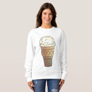 Vanilla Ice Cream Cone Scoop Sweets Dessert Foodie Trui