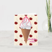 Vanilla Ice Cream Cone Verjaardag Kaart (Voorkant)