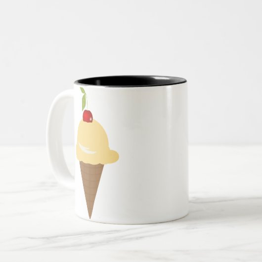 Vanilla Ice Cream-Mok Tweekleurige Koffiemok (Voorkant links)
