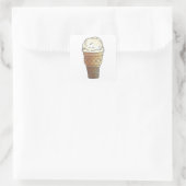 Vanilla Ice Cream Scoop Cone Dessert Summer Vierkante Sticker (Tas)