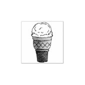 Vanilla Ice Cream Scoop Cone Dessert Summertime Rubberstempel (Afrduk)