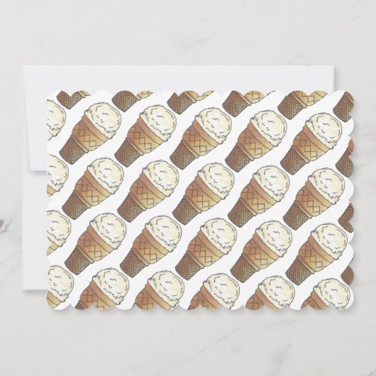 Vanilla Ice Cream Social Cone Scoop Birthday Party Kaart (Achterkant)