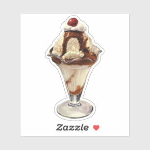 Vanilla Ice Cream Sundae Sticker