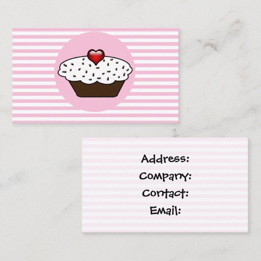 Vanilla Love cupcake visitekaartjes (Voorkant / Achterkant)