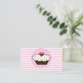 Vanilla Love cupcake visitekaartjes (Staand voorkant)