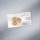 Vanilla Macarons Food Pastry Chef Bakkerij Baker Magnetisch Visitekaartje (Voorbeeld)