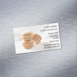 Vanilla Macarons Food Pastry Chef Bakkerij Baker Magnetisch Visitekaartje