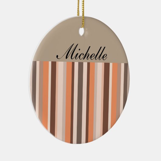 Vanilla Melon Stripes Keramisch Ornament (Rechts)