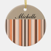 Vanilla Melon Stripes Keramisch Ornament (Voorkant)