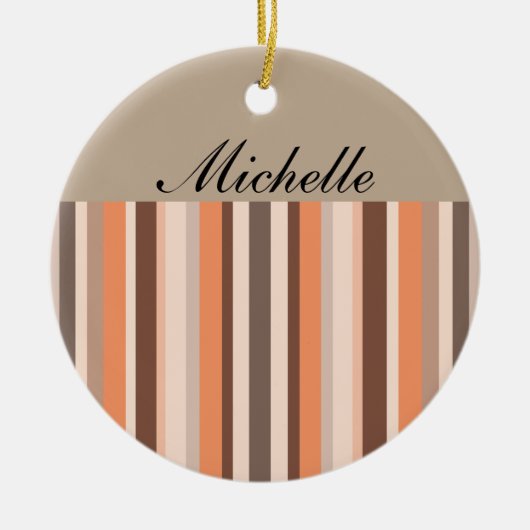 Vanilla Melon Stripes Keramisch Ornament (Voorkant)