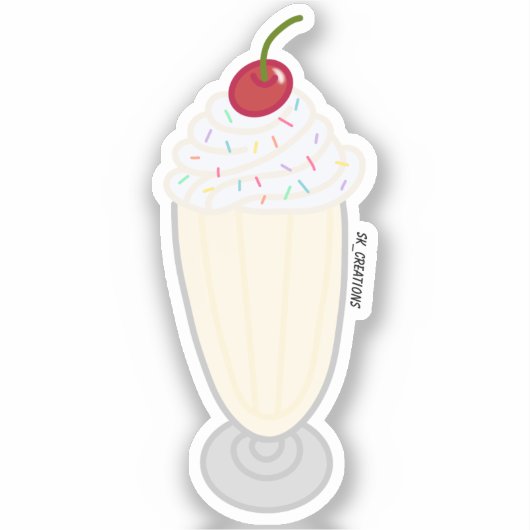 Vanilla Milkshake Sticker (Voorkant)