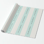 Vanilla & Mint Preppy Stripes Aangepaste naam brui Cadeaupapier (Uitgerold)