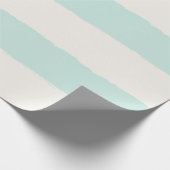 Vanilla & Mint Rough Edge Stripes Patroon Wedding Cadeaupapier (Hoek)