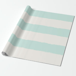 Vanilla & Mint Rough Edge Stripes Pattern Weddensc Cadeaupapier
