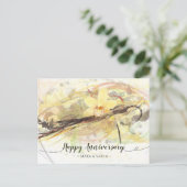 Vanilla Orchid Flower Abstract Art Calligrafie Briefkaart (Staand voorkant)