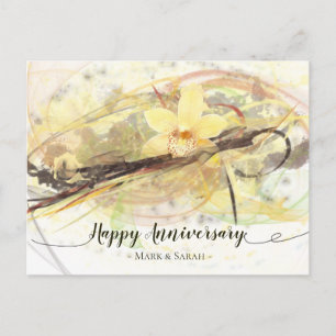 Vanilla Orchid Flower Abstract Art Calligrafie Briefkaart