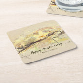 Vanilla Orchid Flower Abstract Art Calligrafie Kartonnen Onderzetters (Schuin)