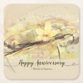 Vanilla Orchid Flower Abstract Art Calligrafie Kartonnen Onderzetters (Voorkant)