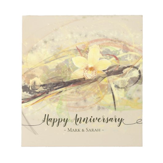 Vanilla Orchid Flower Abstract Art Calligrafie Notitieblok (Voorkant)