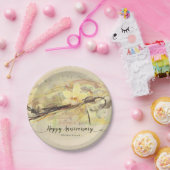 Vanilla Orchid Flower Abstract Art Calligrafie Papieren Bordje (Feest)