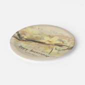 Vanilla Orchid Flower Abstract Art Calligrafie Papieren Bordje (Gekanteld)