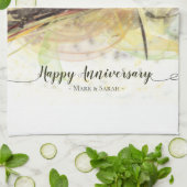 Vanilla Orchid Flower Abstract Art Calligrafie Theedoek (Gevouwen)