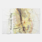 Vanilla Orchid Flower Abstract Art Calligrafie Theedoek (Horizontaal)