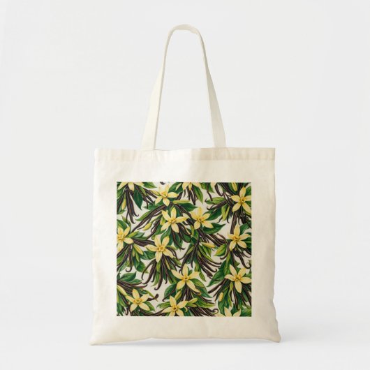 Vanilla Orchidee en Vanille Bean Botanisch Tote Bag (Voorkant)