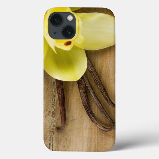 Vanilla Pods and Flower over Wooden Background Case-Mate iPhone Case (Achterkant)