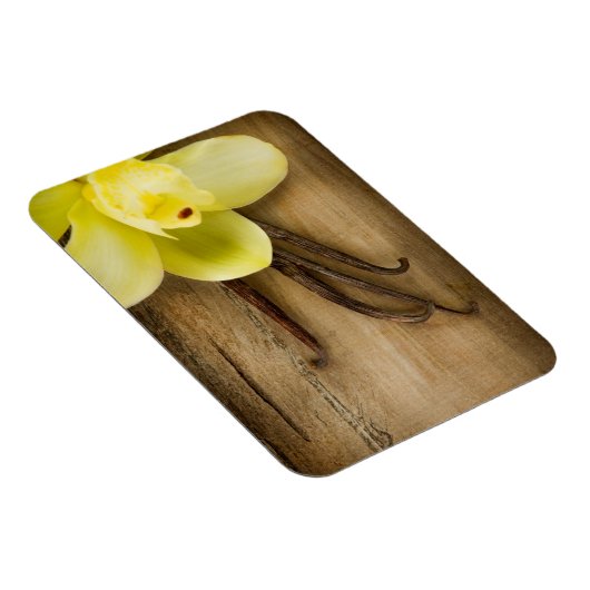 Vanilla Pods and Flower over Wooden Background Magneet (Rechterzijde)