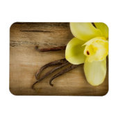 Vanilla Pods and Flower over Wooden Background Magneet (Horizontaal)