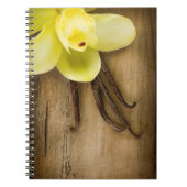 Vanilla Pods and Flower over Wooden Background Notitieboek (Voorkant)