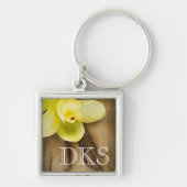 Vanilla Pods and Flower over Wooden Background Sleutelhanger (Voorkant)
