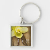 Vanilla Pods and Flower over Wooden Background Sleutelhanger (Voorkant)