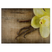 Vanilla Pods and Flower over Wooden Background Snijplank (Voorkant)