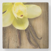 Vanilla Pods and Flower over Wooden Background Stenen Onderzetter (Voorkant)