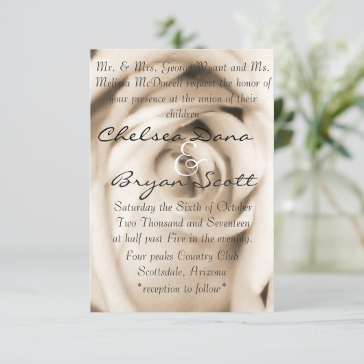 Vanilla Roos Kaart (Staand voorkant)