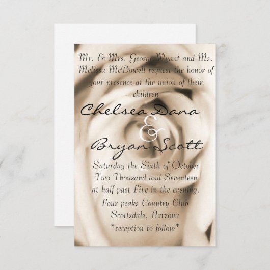 Vanilla Roos Kaart (Voorkant / Achterkant)