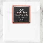 Vanilla Roos Scented Soy Candles Labels Roze Zwart (Tas)