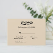 Vanilla RSVP-kaart RSVP Kaartje (Staand voorkant)
